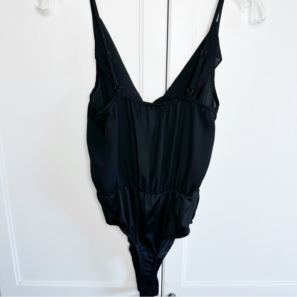 Missguided Black Drape Front Bodysuit 4 Adjustable Straps - Picture 3 of 11